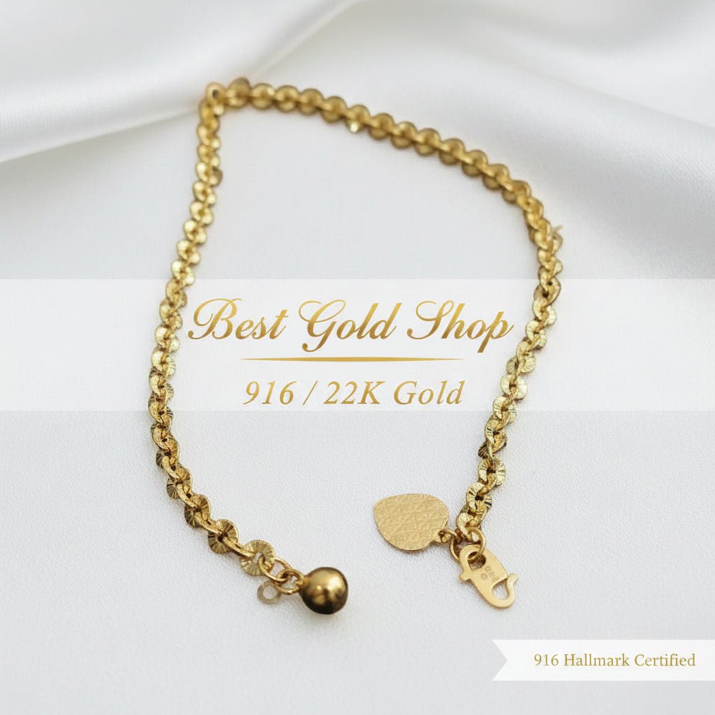 916 Gold Sunflower design Anklet Light weight and boldankletBest Gold Shop