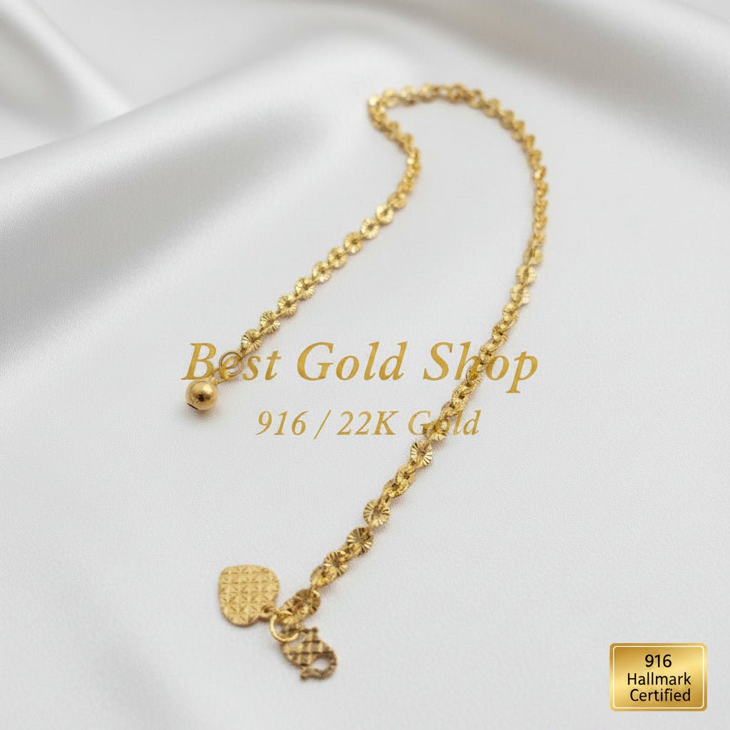 916 Gold Sunflower design Anklet Light weight and boldankletBest Gold Shop