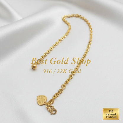 916 Gold Sunflower design Anklet Light weight and boldankletBest Gold Shop