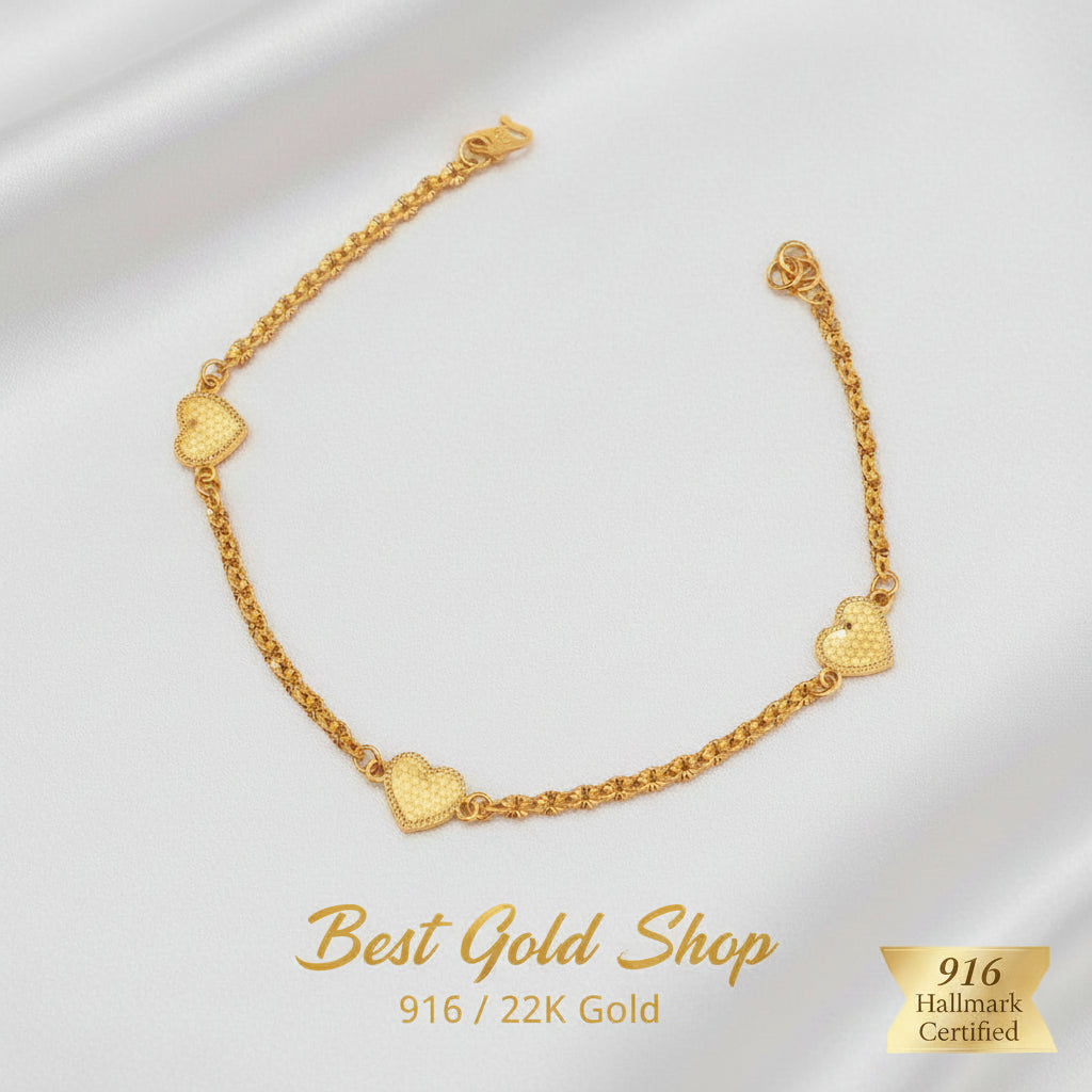 916 Gold Sunflower Love Bracelet full adjustable design