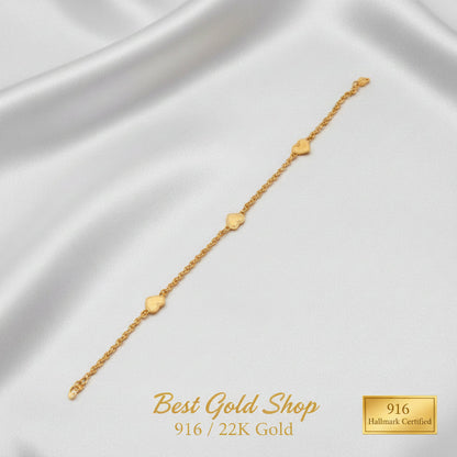 916 Gold Sunflower Love Bracelet extension chain