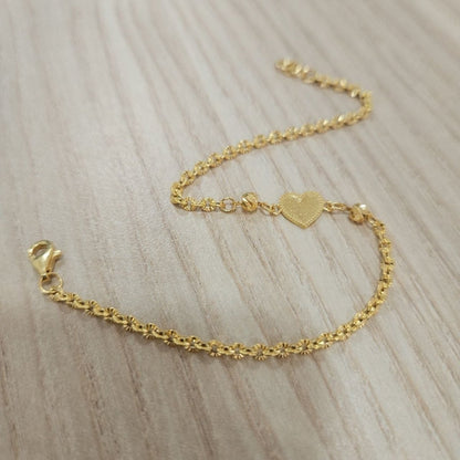 916 Gold Sunflower with Design BraceletBraceletsBest Gold Shop