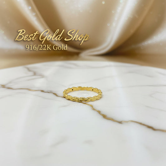 916 Gold (22K) Twist Feather Light Design Ring for WomenRingsBest Gold Shop