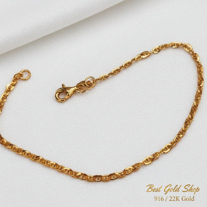 916 Gold Twisted Link bracelet | Elegant Everyday braceletBraceletsBest Gold Shop