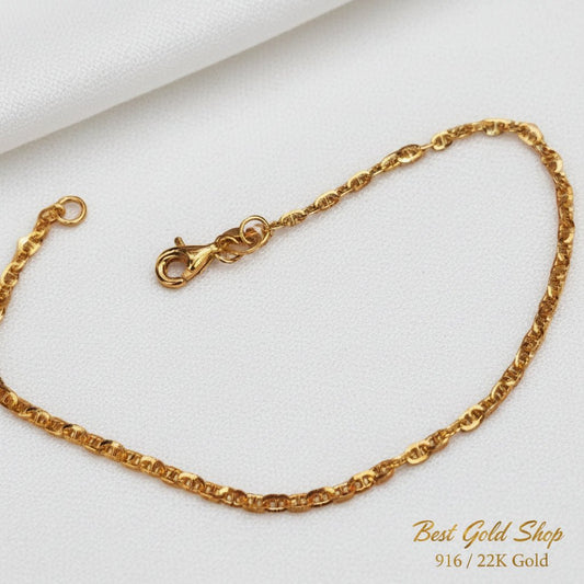 916 Gold Twisted Link bracelet | Elegant Everyday braceletBraceletsBest Gold Shop