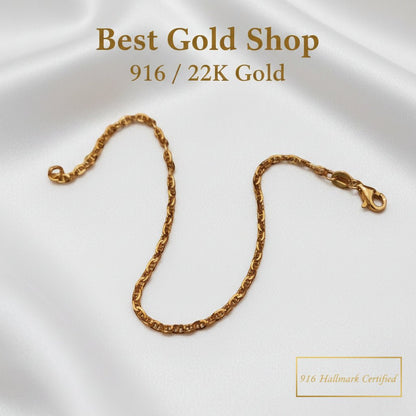 916 Gold Twisted Link bracelet | Elegant Everyday braceletBraceletsBest Gold Shop