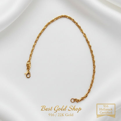 916 Gold Twisted Link bracelet | Elegant Everyday braceletBraceletsBest Gold Shop