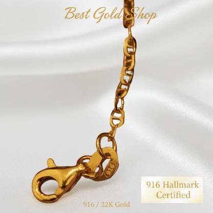 916 Gold Twisted Link bracelet | Elegant Everyday braceletBraceletsBest Gold Shop
