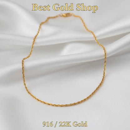916 Gold Twisted Link Necklace | Elegant Everyday ChainNecklacesBest Gold Shop