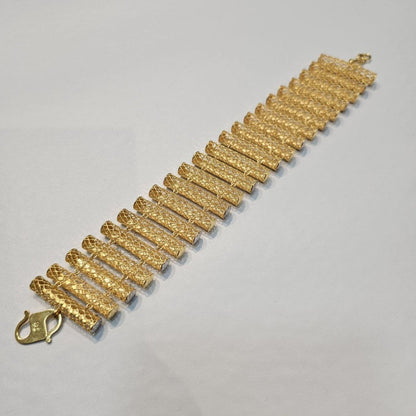 916 Gold Two - Tone Elegance Railway BraceletBraceletsBest Gold Shop