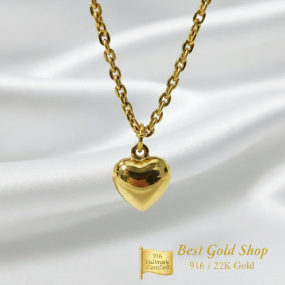 916 Gold Wan Zi Dangling Heart Bracelet Slim elegant designBraceletsBest Gold Shop