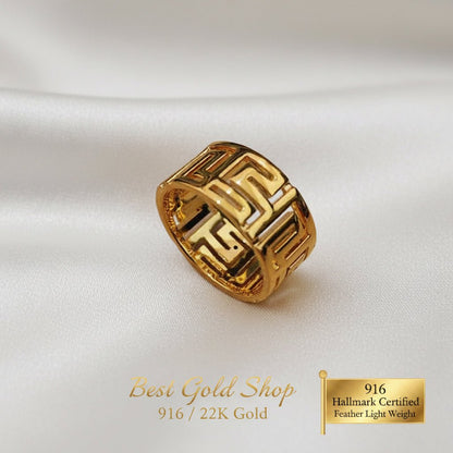 916 Gold Wan Zi Ring V2 New Stock New DesignRingsBest Gold Shop