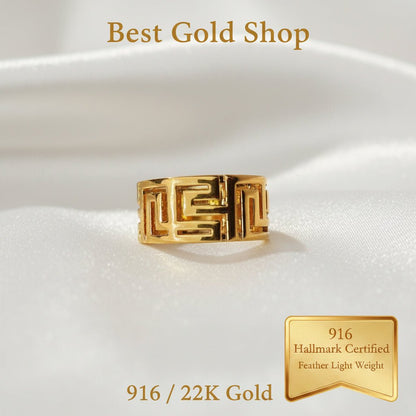 916 Gold Wan Zi Ring V2 New Stock New DesignRingsBest Gold Shop