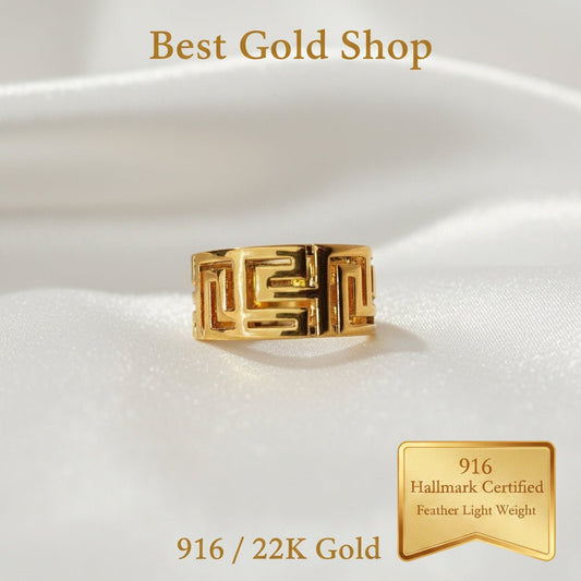 916 Gold Wan Zi Ring V2 New Stock New DesignRingsBest Gold Shop