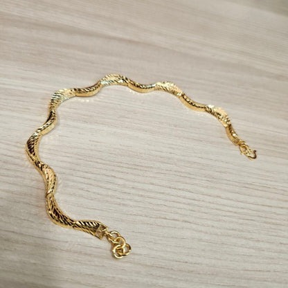 916 Gold Wavy Bracelet | New Design ElegantBraceletsBest Gold Shop