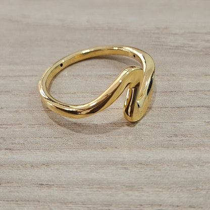 916 Gold Wavy Ring Feather LightRingsBest Gold Shop