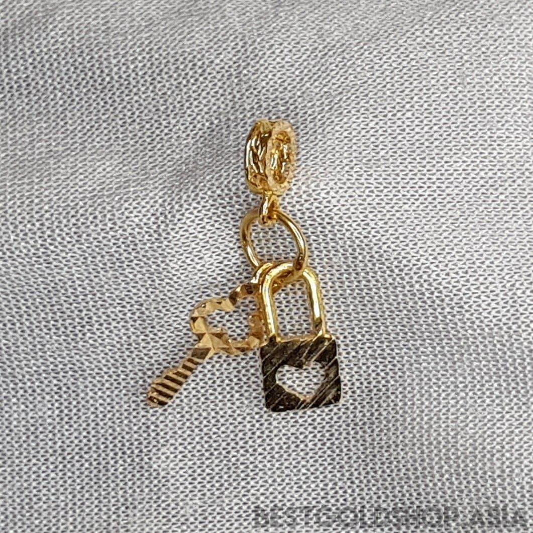 916/22K Gold Key and Lock by Best Gold Shop - Best Gold Shop 22k gold 22k Gold Charms 916 gold 916 gold