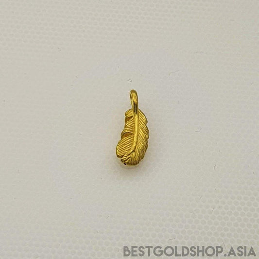 999 / 24k Gold Feather pendant Small-999 gold-Best Gold Shop