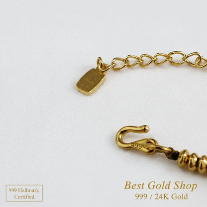 999 Gold Bracelet with coin Design Ping An Xi LeBraceletsBest Gold Shop