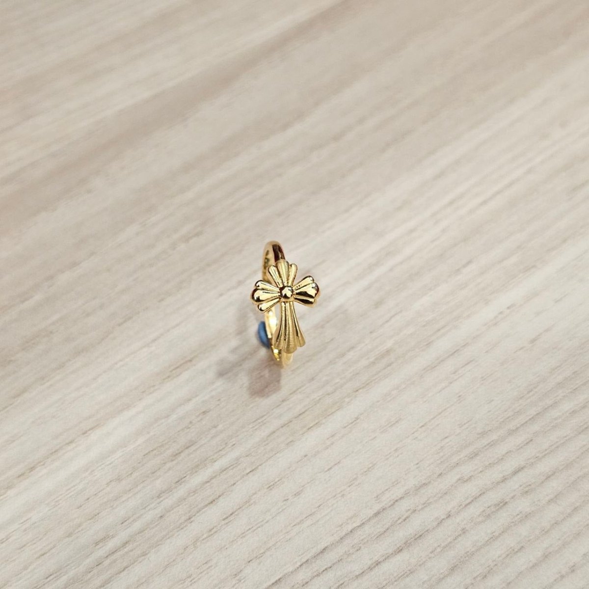 999 Gold Cross Design Feather Light Ring | 24K Fine Gold RingRingsBest Gold Shop