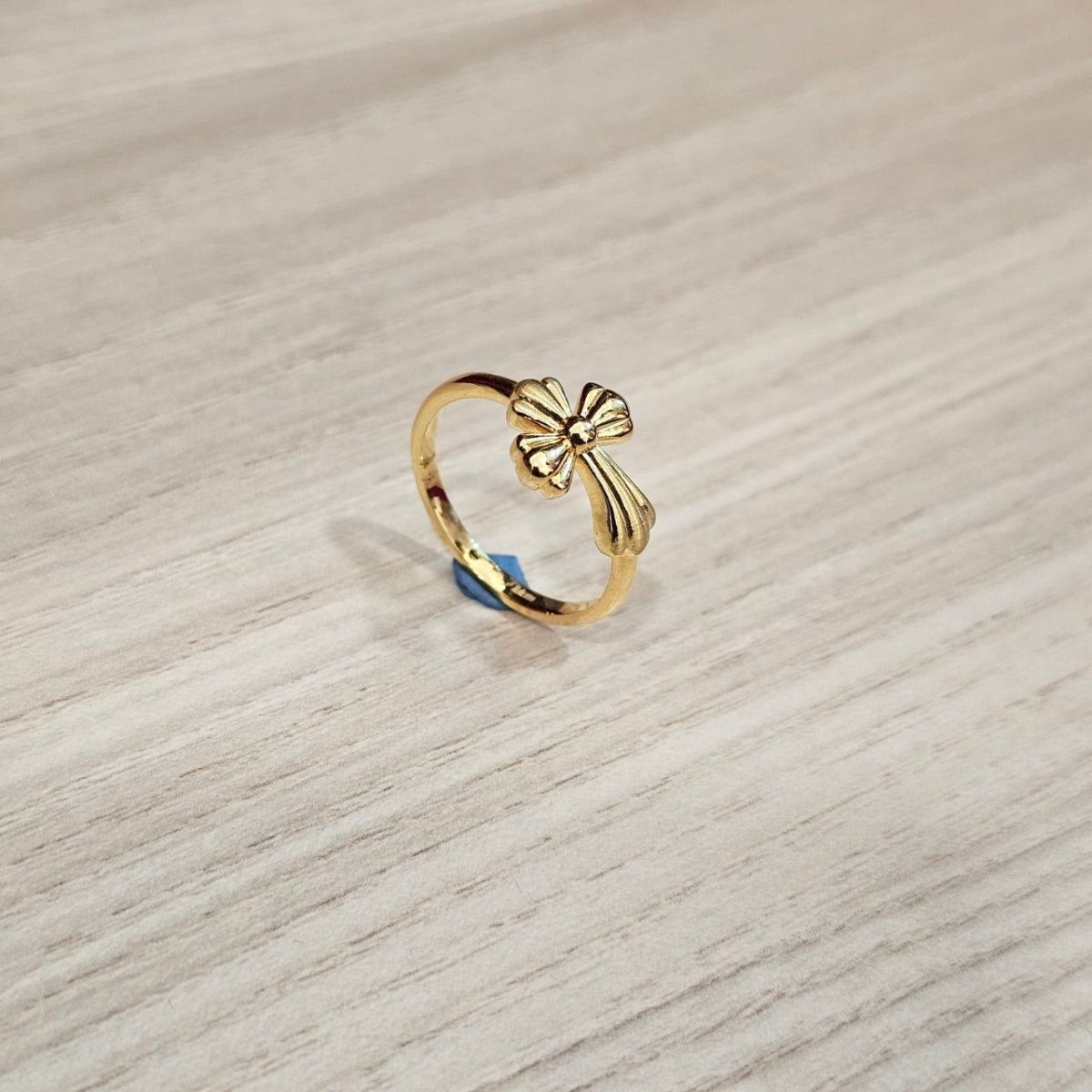 999 Gold Cross Design Feather Light Ring | 24K Fine Gold RingRingsBest Gold Shop