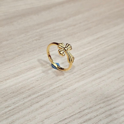 999 Gold Cross Design Feather Light Ring | 24K Fine Gold RingRingsBest Gold Shop