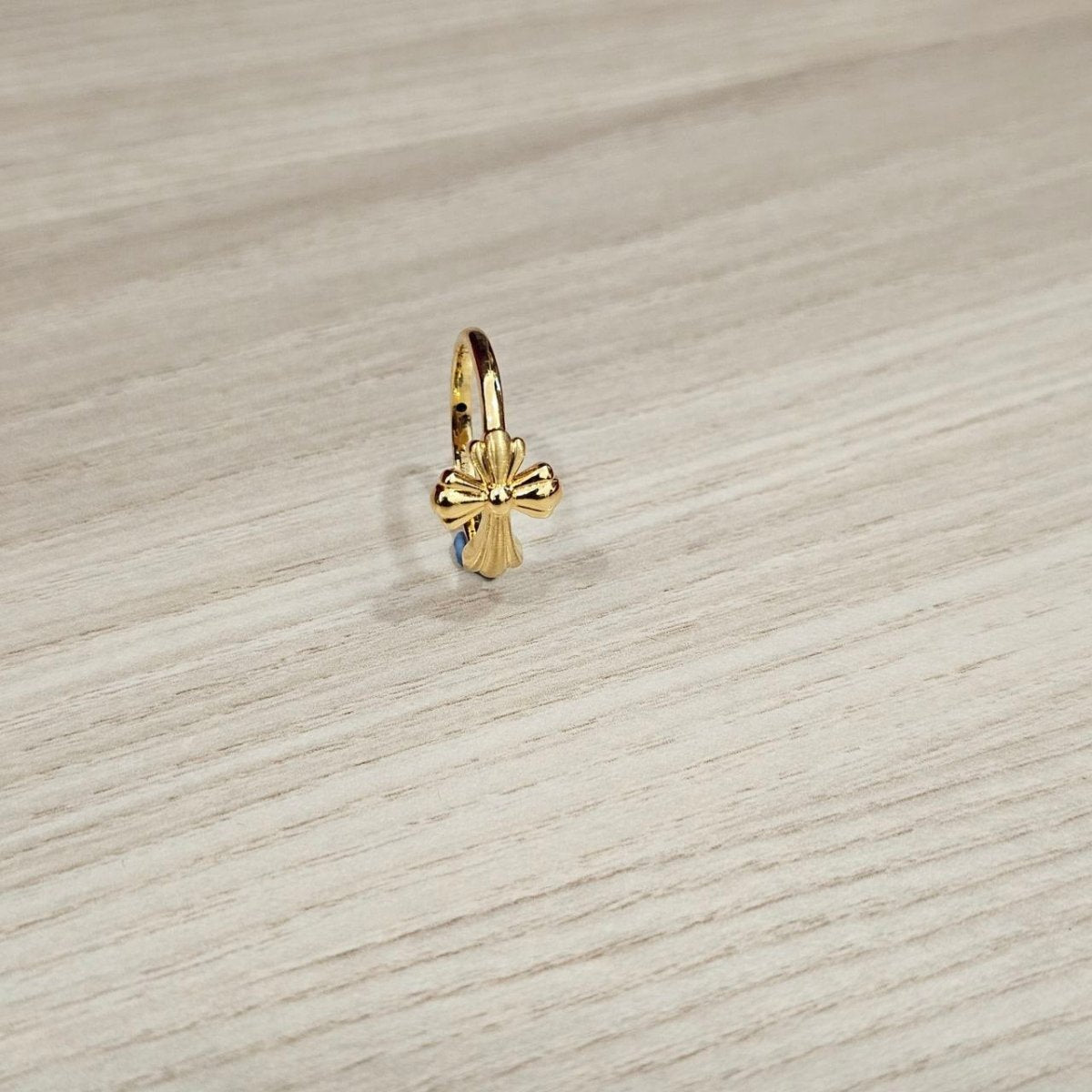 999 Gold Cross Design Feather Light Ring | 24K Fine Gold RingRingsBest Gold Shop