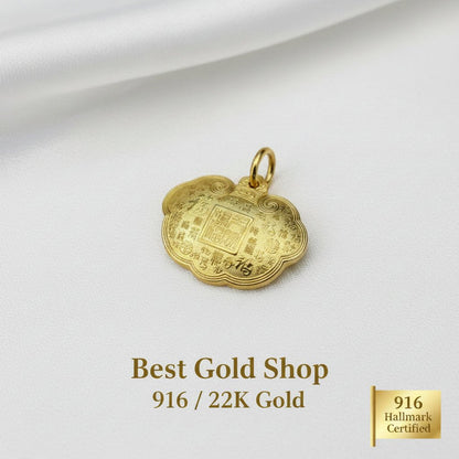999 Gold Fu Bag Pendant | Symbol of Blessings ProsperityCharms & PendantsBest Gold Shop