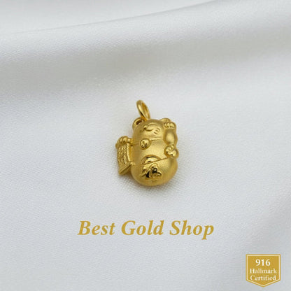 999 Gold Lucky Money Cat Pendant | Symbol of Wealth Good FortuneCharms & PendantsBest Gold Shop