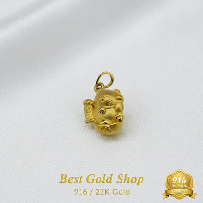 999 Gold Lucky Money Cat Pendant | Symbol of Wealth Good FortuneCharms & PendantsBest Gold Shop