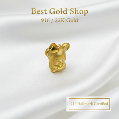 999 Gold Mouse Pendant | Symbol of Intelligence ProsperityCharms & PendantsBest Gold Shop