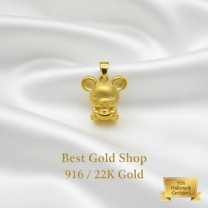 999 Gold Mouse Pendant | Symbol of Intelligence ProsperityCharms & PendantsBest Gold Shop