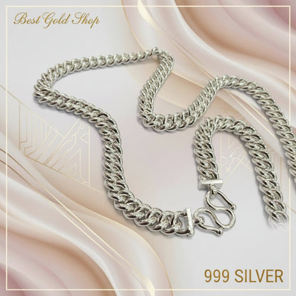 999 Silver (24K) Silver Fish Bone Chain Necklace for WomenNecklacesBest Gold Shop