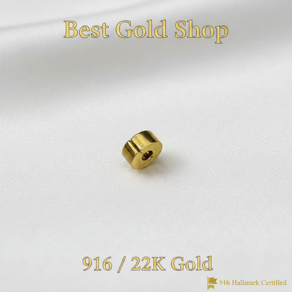 916 Gold Bracelet Stopper Charm | Secure Spacer for Charm Bracelets