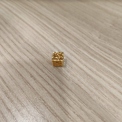 916 Gold Cube Stopper Charm | Modern Bracelet Stopper