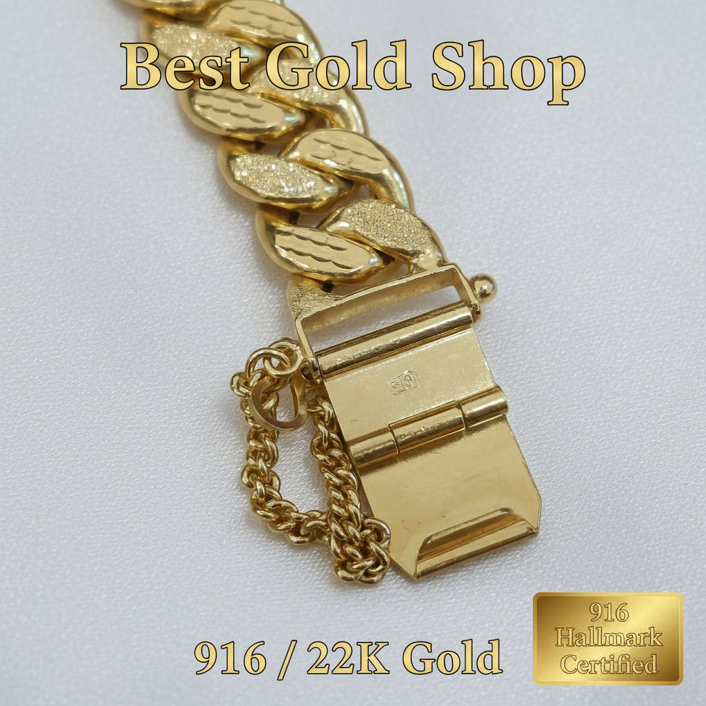 916 Gold Milo Bracelet | Heavyweight 22K Statement Bracelet