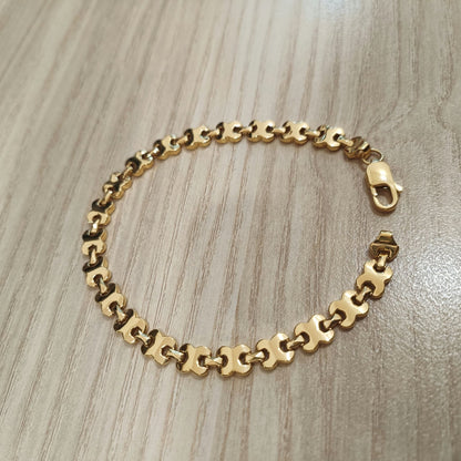 916 Gold Geometric Bracelet | Modern 22K Gold Design