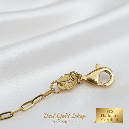 916 Gold Fancy Bracelet | Elegant Lightweight 22K Gold Design