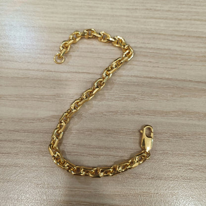 916 Gold Solid Wanzi Bracelet | Heavyweight 22K Gold Design