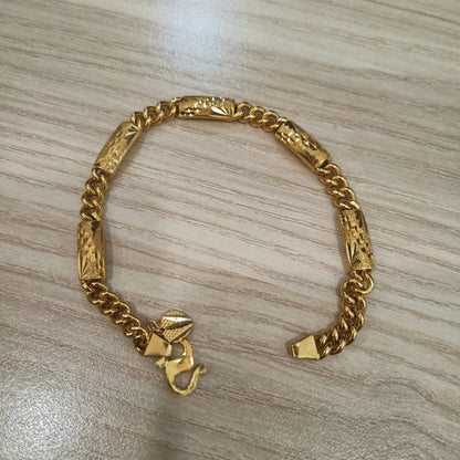 916 gold fishbone tube bracelet in 22K yellow gold - view 5