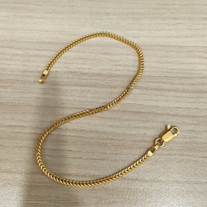 916 Gold Solid Box Bracelet | Classic Everyday 22K Gold Design