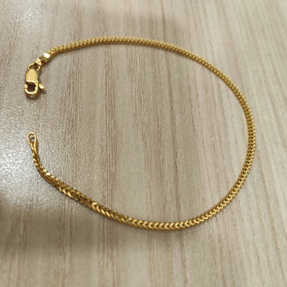 916 Gold Solid Box Bracelet | Classic Everyday 22K Gold Design