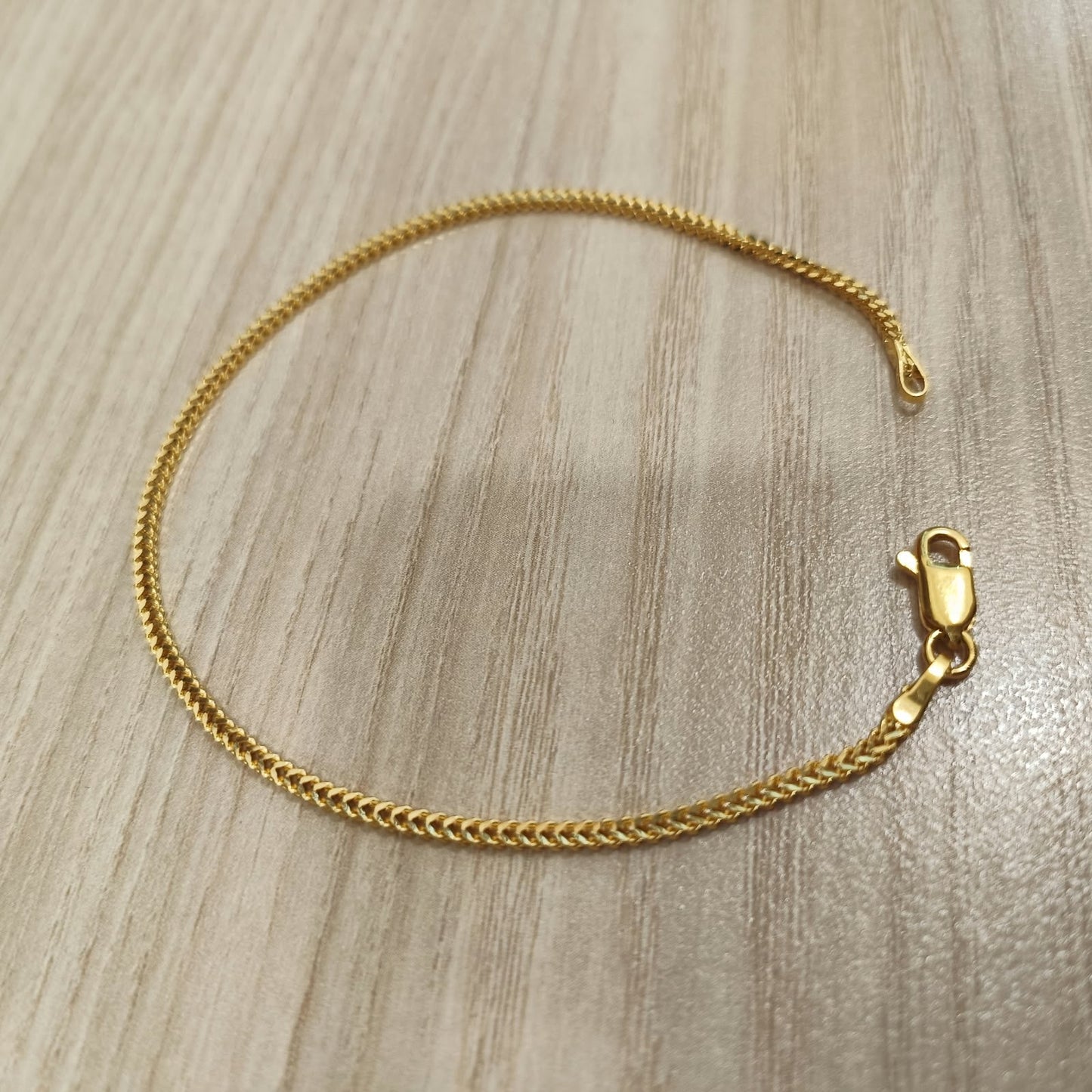 916 Gold Solid Box Bracelet | Classic Everyday 22K Gold Design