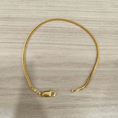916 Gold Solid Box Bracelet | Classic Everyday 22K Gold Design