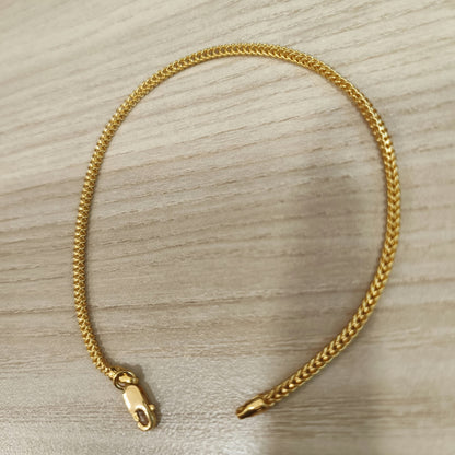 916 Gold Hollow Box Bracelet | Lightweight Classic 22K Gold Design