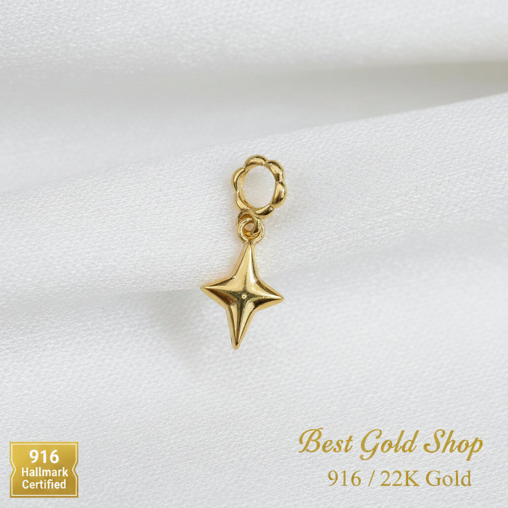 22K / 916 Gold Lightweight Pendants & Charms – 0.13g to 0.25g