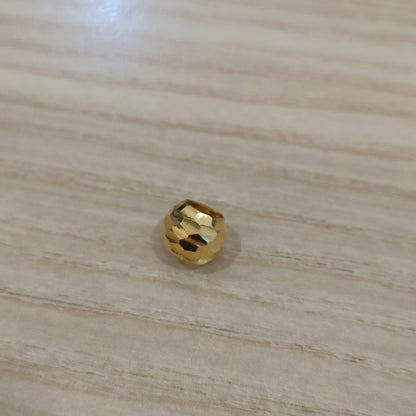 916 Gold Cutting Ball Charm | Faceted 22K Bead Design