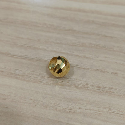 916 Gold Cutting Ball Charm | Faceted 22K Bead Design