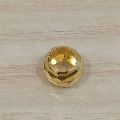 916 Gold Cutting Ball Charm | Faceted 22K Bead Design
