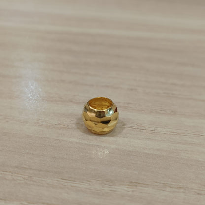 916 Gold Cutting Ball Charm | Faceted 22K Bead Design